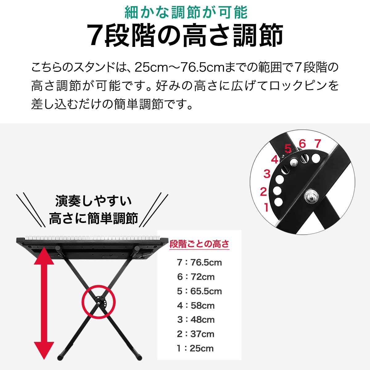 Amazon.co.jp: RiZKiZ キーボードスタンド X型 電子ピアノスタンド
